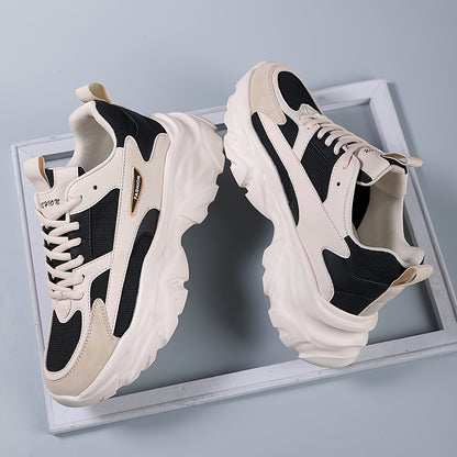 Men'S Comfortable And Breathable Casual Thick-Soled All-Season sneakers, Lightweight Outdoor Trendy Versatile Front-Laced Running Shoes - ayq