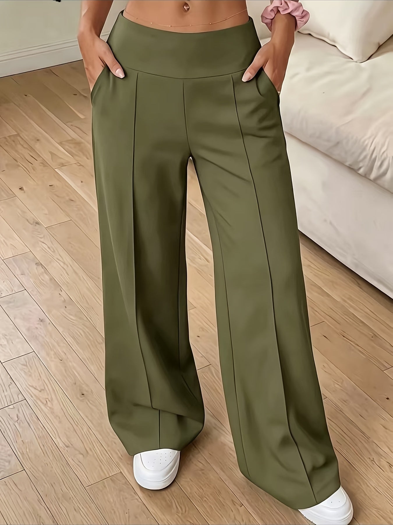 Women's High Waisted Wide Leg Lounge Pants with Pockets