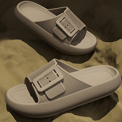 Men's Casual EVA Slippers with Adjustable Buckle and Non-Slip Sole