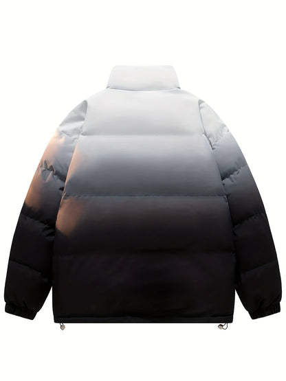 Տղամարդու գունային բլոկներով կարված բաճկոն - հարմարավետ բրդյա ծածկույթով ձմեռային բաճկոն՝ կանգնած օձիքով, կայծակաճարմանդով և բազմաթիվ գրպաններով՝ ամենօրյա հագուստի համար, ձմեռային բաճկոն, հաստ