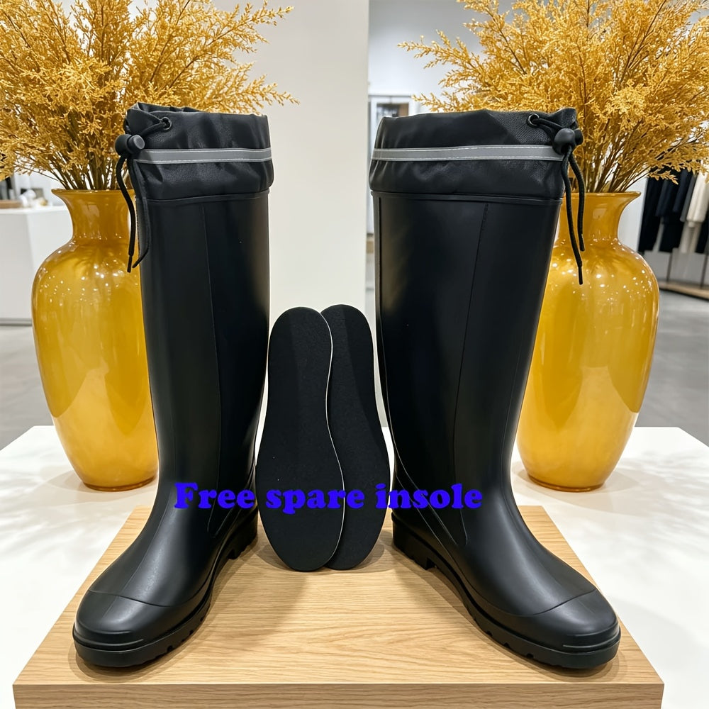 Unisex Drawstring PVC Rain Boots Waterproof and Non-Slip