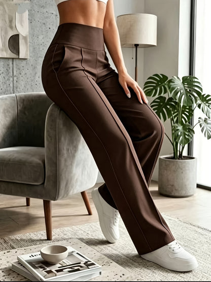 Women's High Waisted Wide Leg Lounge Pants with Pockets