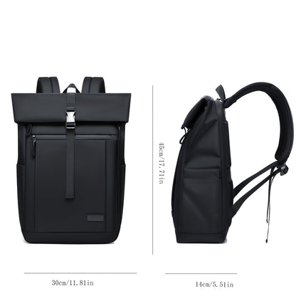 Casual Roll-Top Oxford Backpack for Men, College & Commuting