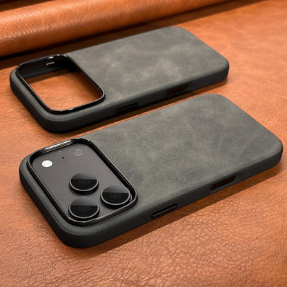 Luxury Retro Faux Sheepskin Leather Phone Case for iPhone 13-18 Pro Ma