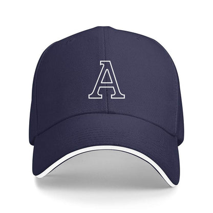 Lightweight Sports Baseball Cap with Ornate Letter A Print