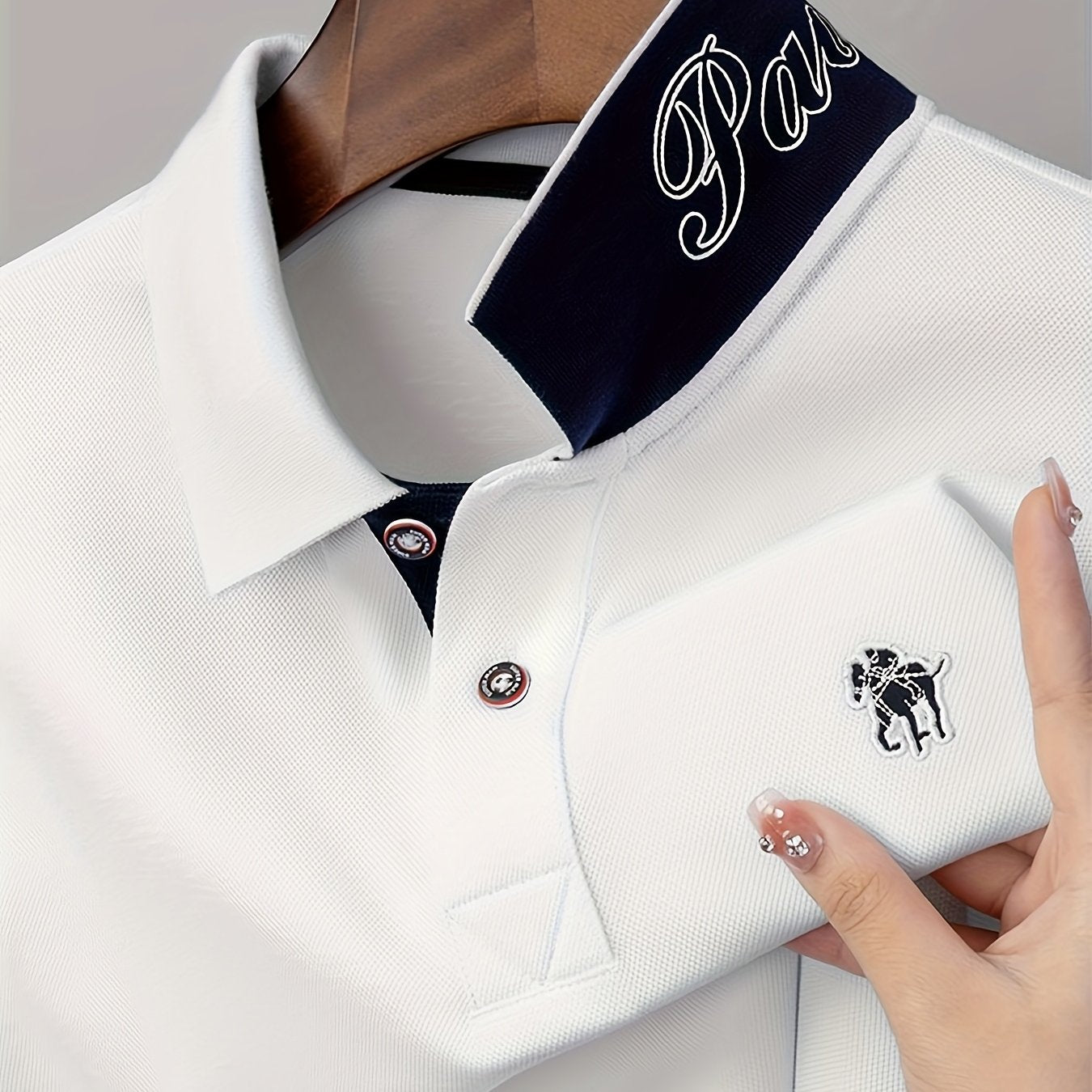 Men'S Stylish Short-Sleeve Polo Shirt Featuring a Contrasting Ribbed Collar And Exquisite, a Timeless And Versatile Choice - ayq