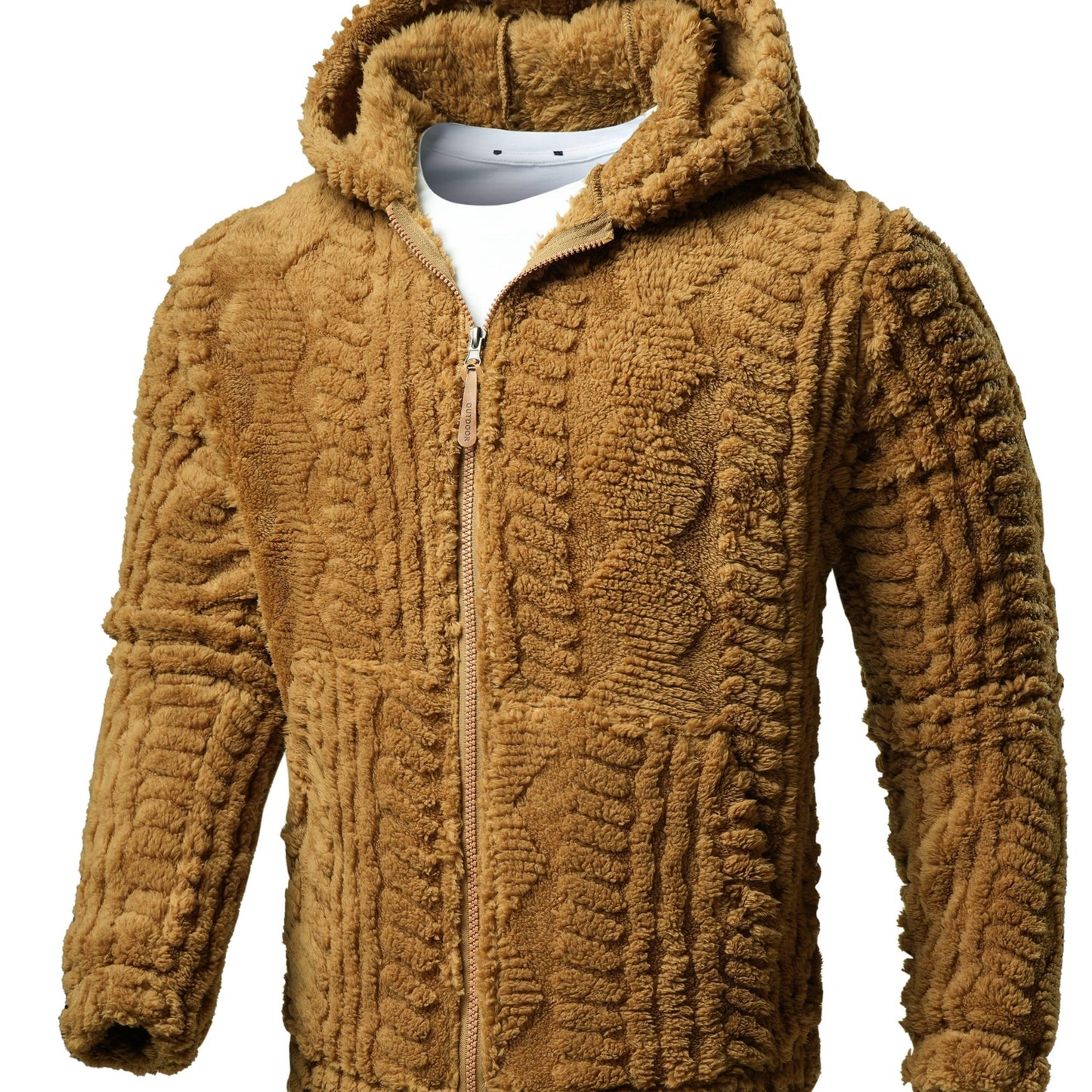 [Elson OBM] Solid Color Fashion Hooded Jacket, Long Sleeve Zip-Up Outerwear, Windproof and Warm, Comfortable for Autumn and Winter, Ideal as a Gift