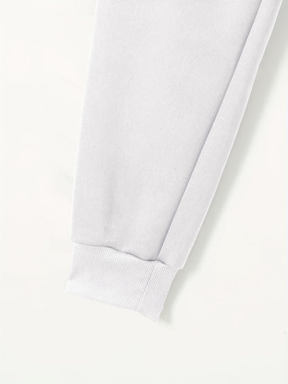 Men'S Trendy And Minimalist Triangular Striped Logo Hoodie And Sweatpants Set for Spring And Autumn, Featuring a Loose And Comfortable Design Suitable for Sports And Leisure, Machine Washable