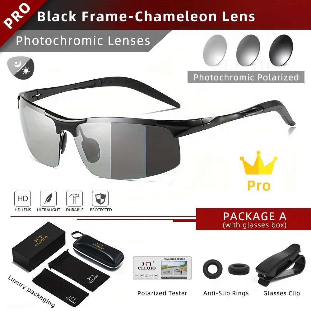 Men's Polarized Photochromic Aluminum Sunglasses UV400