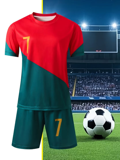 Youth Quick-Dry Football Shirt and Shorts Set - Lightweight Polyester