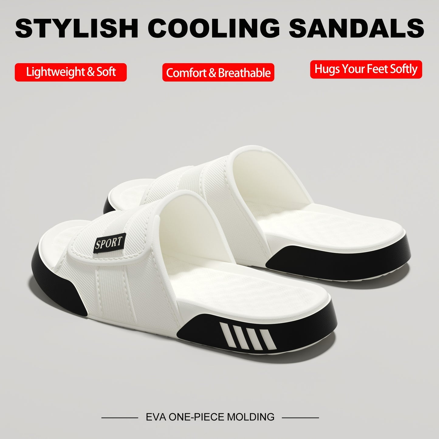 Men's Summer Flat Sandals with Thick Soles, Comfortable and Soft, Casual and Simple, Fashionable and Versatile, Thick Sole Trend, Street Style, Men's Sandals. - ayq