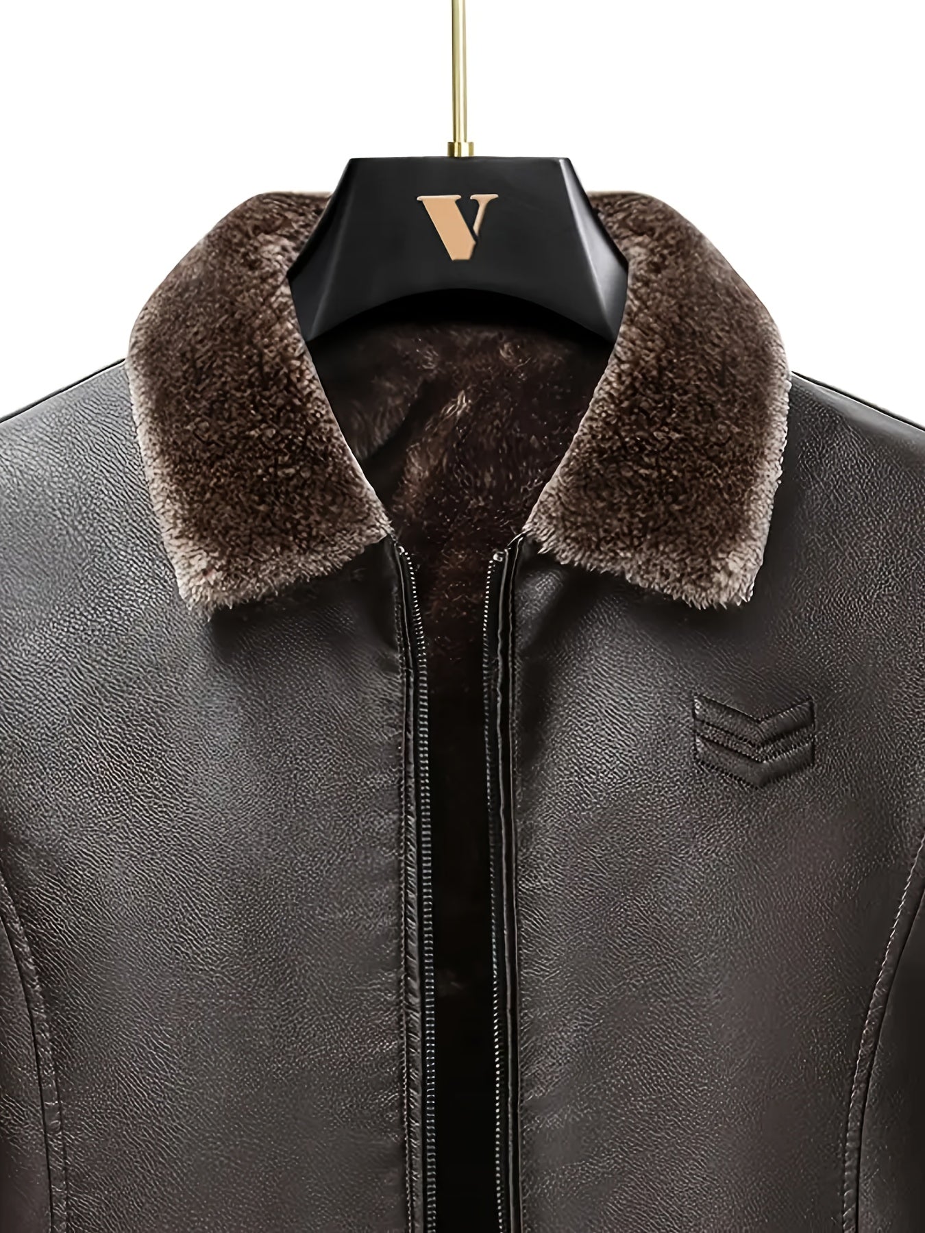 Men's Windproof Winter Jacket with Fleece & Collar, Zippered Pockets, Warm Coat for Skiing, Hiking, Motorcycle Riding - Hand Washable Cold Weather Outerwear (Black/Brown), Winter Clothes Men, Bomber Jackets For Winter, Mens W