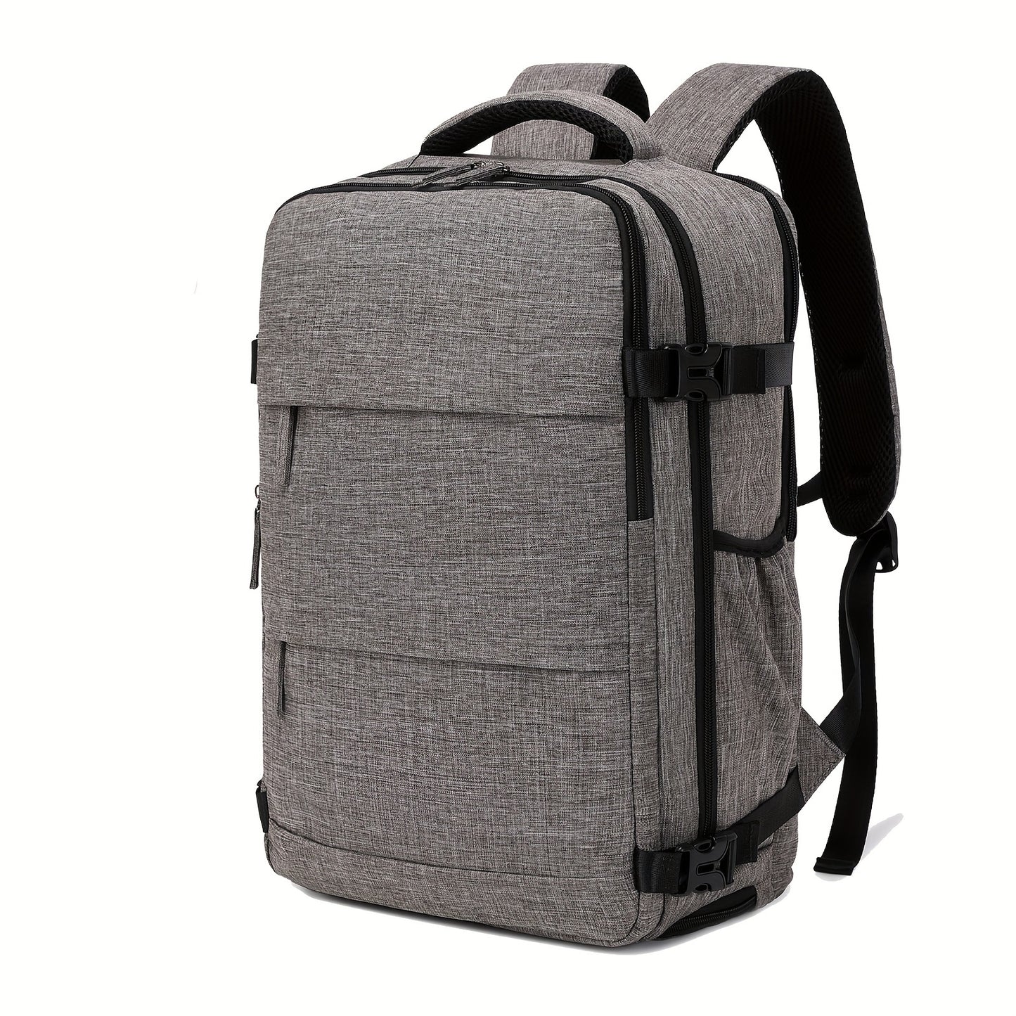Airline-Approved 38.1cm Laptop Travel Backpack for Women, Light Blue Polyester with Adjustable Straps, Shoe Compartment & USB Charging Port - Ideal for School & Work Trips, Laptop Bag