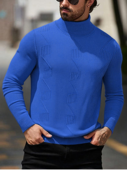 Men's Autumn/Winter High-Neck Sweater, Men's Winter High-Neck Pullover Knit Sweater, Men's Winter Clothing, Men's Sweater, Christmas Sweater, Men's Christmas Sweater, Winter Men's Apparel, New Year's Apparel, Men's Christmas
