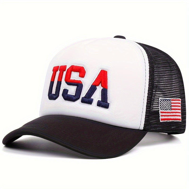 Men's Breathable USA Flag Baseball Cap Casual Mesh Hat