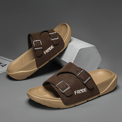 Unisex Casual Slip-On Slippers with Adjustable Straps & Non-Slip Soles