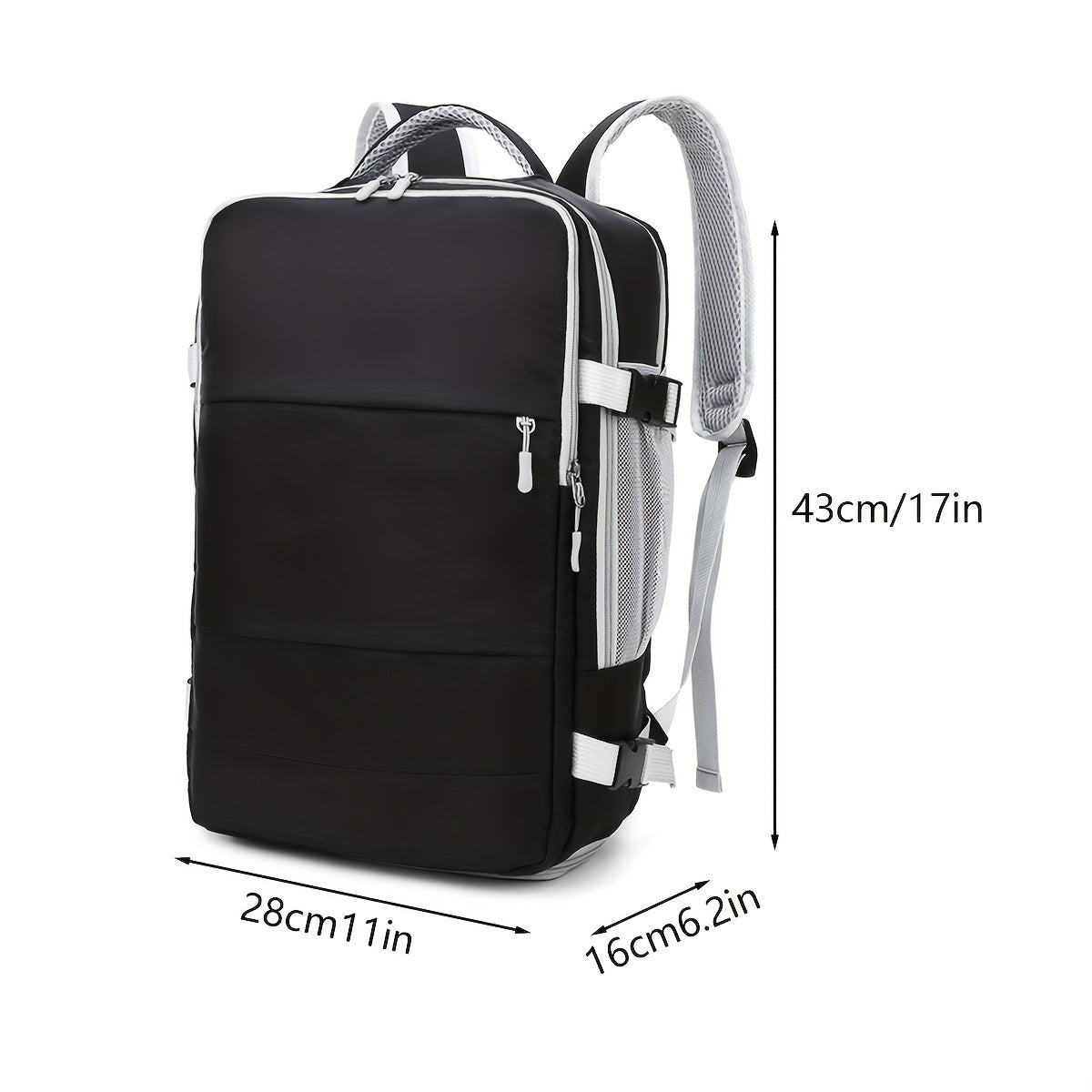 Multi-Functional Travel Backpack for Women, Casual Style, Large Capacity, Lightweight, USB Charging, Adjustable Straps, Shoe Compartment, Zipper Closure, Polyester Lining, Sewing Thread Detail, Wet Wipe Clean, for Business Tr