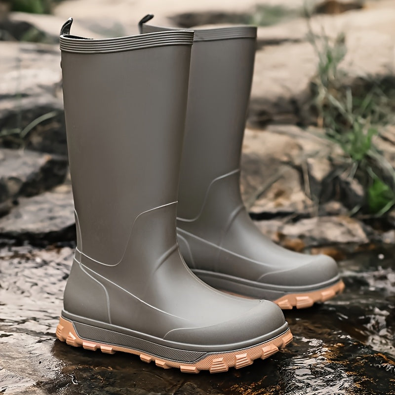 Men's All-Season High-Top Outdoor Waterproof PVC Boots