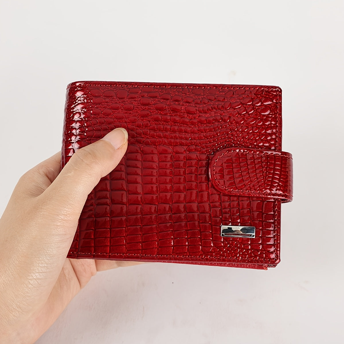 NIUCUNZH Full-Feature Genuine Leather Wallet Compatible for Men & Women - Top-Grain Cowhide with Magnetic Closure, Multi-Card, Photo & Coin Pocket, Passport Holder - Elegant Crocodile-Embossed Design, Valentine's/Mother's/Tha - ayq