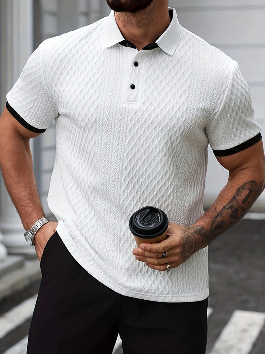 Men'S New Color-Blocked Polo Shirt | Argyle Pattern, Soft Fabric, Casual & Business Versatility, Ideal for Golf And Daily Wear - ayq