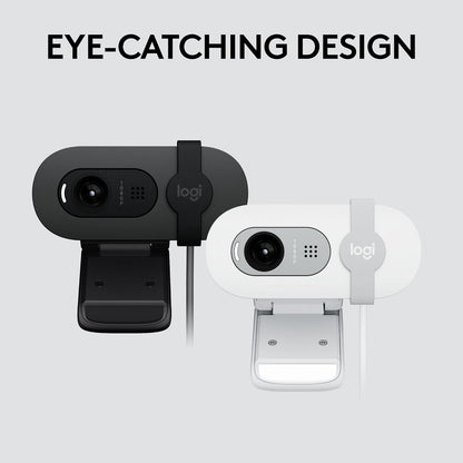 Logitech Brio 101 Full HD 1080P Webcam Made for Meetings and Works for Streaming — Auto-Light Balance, Built-In Mic, Privacy Shutter, USB-A, for Microsoft Teams, Google Meet, Zoom, and More - Black