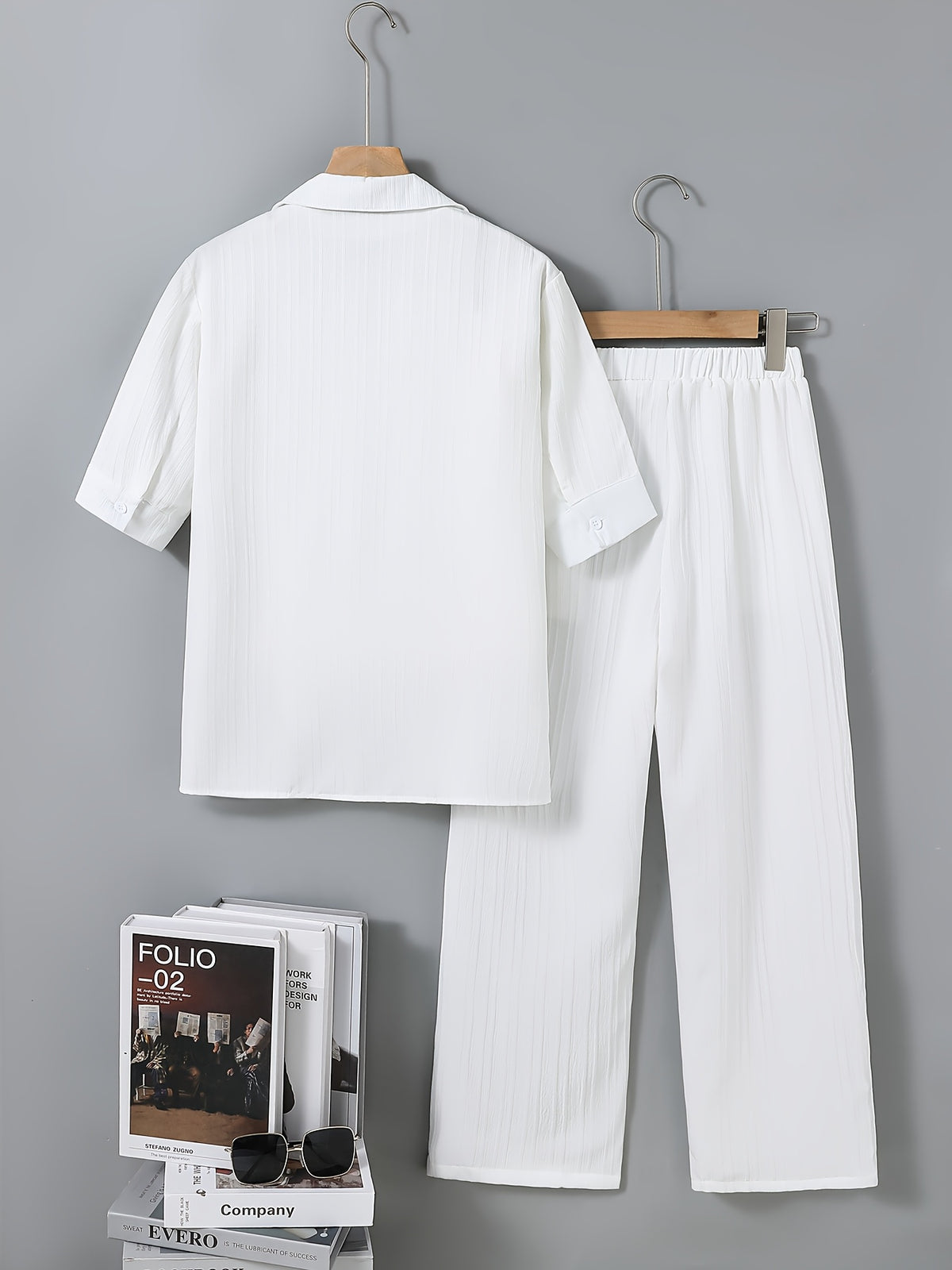 Boys' Preppy Long Pants Set for Spring Summer Fall - ayq