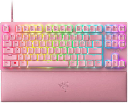 Razer Huntsman V2 Optical Gaming Keyboard: Linear Optical Switches - 8000Hz Polling Rate - Doubleshot PBT Keycaps - Dedicated Media Keys & Dial - Ergonomic Wrist Rest - Snap Tap