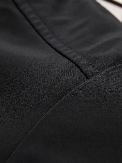 Men'S Stylish Black Sports Casual Jacket - Lightweight Bomber with Zipper Pockets, Front Zipper Panel, and Ribbed Cuffs - Perfect for Outdoor Activities, Running, and Casual Attire