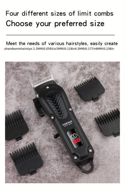 HIENA Professional Hair Clippers for Men and Women with LCD Display, USB Rechargeable, ≤36V Operating Voltage, 18650 Series Lithium Battery, Efficient and Precise Haircutting for Salon and Home Use - ayq