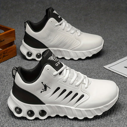 Men's All-Season Basketball Sneakers with Non-Slip Rubber Sole & All-Terrain Grip - Low-Top Lace-Up Shoes for Court, Casual Wear - Durable Synthetic & Cushioned (Year-Round) - ayq