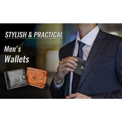 2025 Latest Upgraded Men's Faux Leather Wallet, Credit Card and Photo Holder, Elegant for Daily Use, Durable Denim Lining, Everyday Wallet | Unique Wallet | Denim Lined Wallet, Small Wallet for All 4 Seasons, Mother's Day, Fa