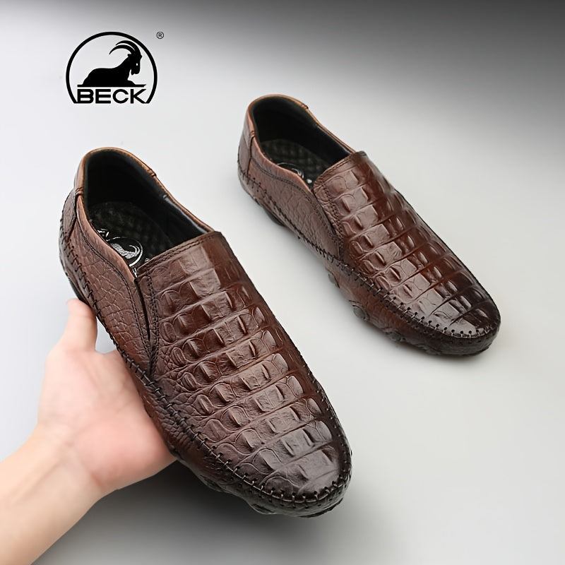 Men's Casual Slip-On Breathable Leather Soft-Soled Shoes