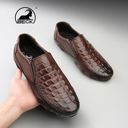 Men's Casual Slip-On Breathable Leather Soft-Soled Shoes