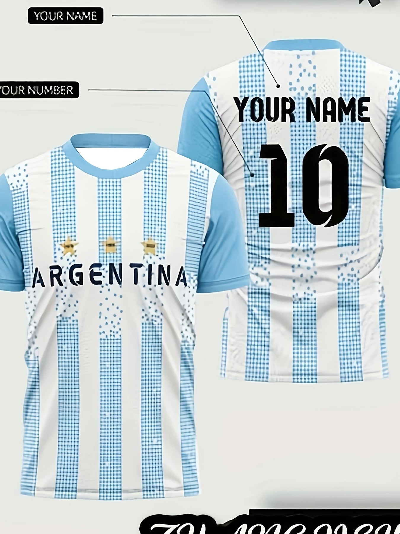 Argentina Football Jersey for Adults | Customizable Fan Shirt
