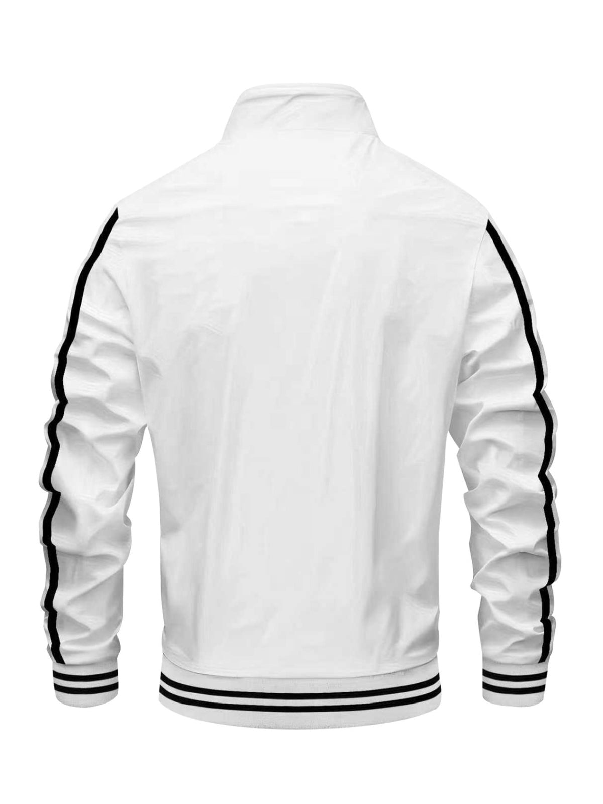 Men's Polyester Bomber Jacket with Sporty Zipper Design
