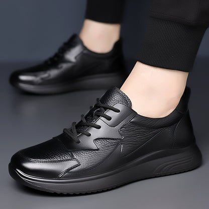 Men'S Casual Shoes | Winter Fleece Lined, Comfortable Soft Sole, Durable Outsole | Versatile for Daily Work and Casual Activities, Low Top, Lace Closure, Genuine Faux Leather Upper