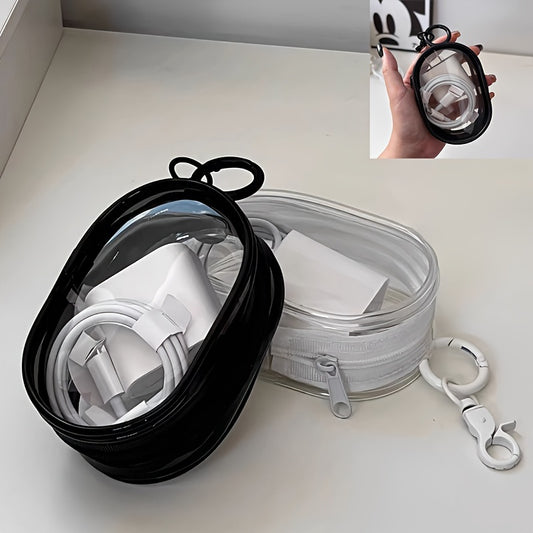 Compact Clear PVC Organizer Bag - շարժական պահեստ հեռախոսի լիցքավորիչների, ականջակալների, մալուխների և աքսեսուարների համար, դիմացկուն և անջրանցիկ