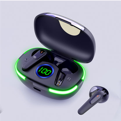 2024 Upgraded Wireless Earbuds with LED Display - Touch Control, In-Ear TWS Headphones for Sports & Gaming, Compatible with iOS/Android, USB Charging Case Included, Non-Waterproof, Plastic Build, Wireless Listening|Stylish In