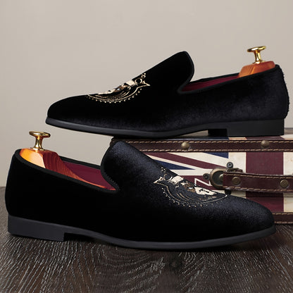Men's Casual Slip-On Loafers with Lion Design
