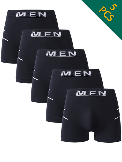 5-Pack Men's Seamless Nylon Boxer Briefs, Soft & Breathable