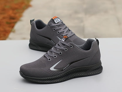 Men's Breathable Mesh Running Shoes - Lightweight, Non-Slip Casual Sneakers with "BEST PARENTS NO.2.54cm Design, Low-Top Lace-Up Sneakers for All Seasons