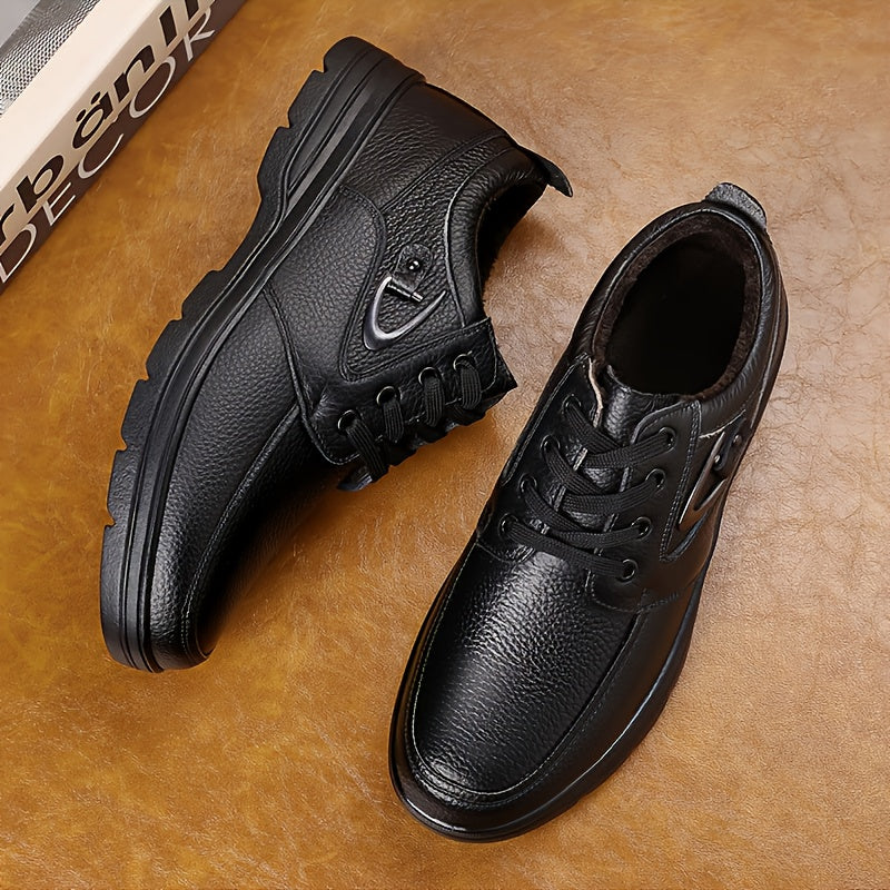 Men's Vintage Leather Winter Casual Lace-Up Shoes