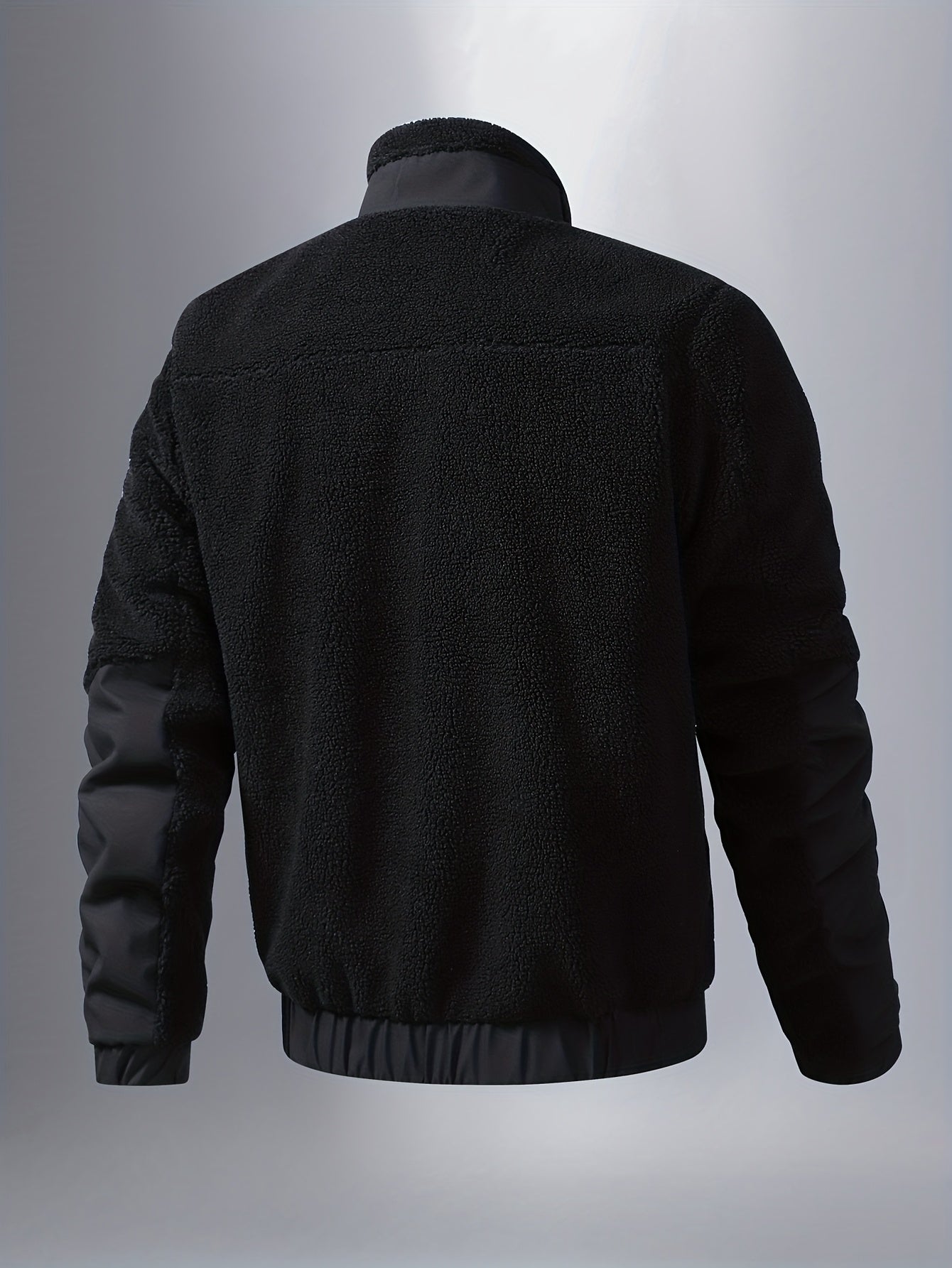 Men'S Heavyweight Fleece Jacket - Thermal Winter Coat with Stand Collar, Zipper Closure, Front Pockets - Brown/ - Cold Weather Outerwear for Everyday & Formal, Winter Jacket, Casual Outerwear, Durable Polyester, Seasonal Fash