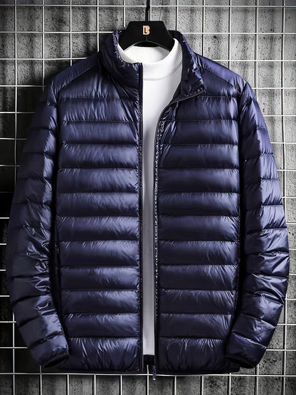 Spring, Autumn, And Winter Styles with a Stand Collar And Zipper Closure, Versatile Casual Lightweight Jacket for Men - ayq