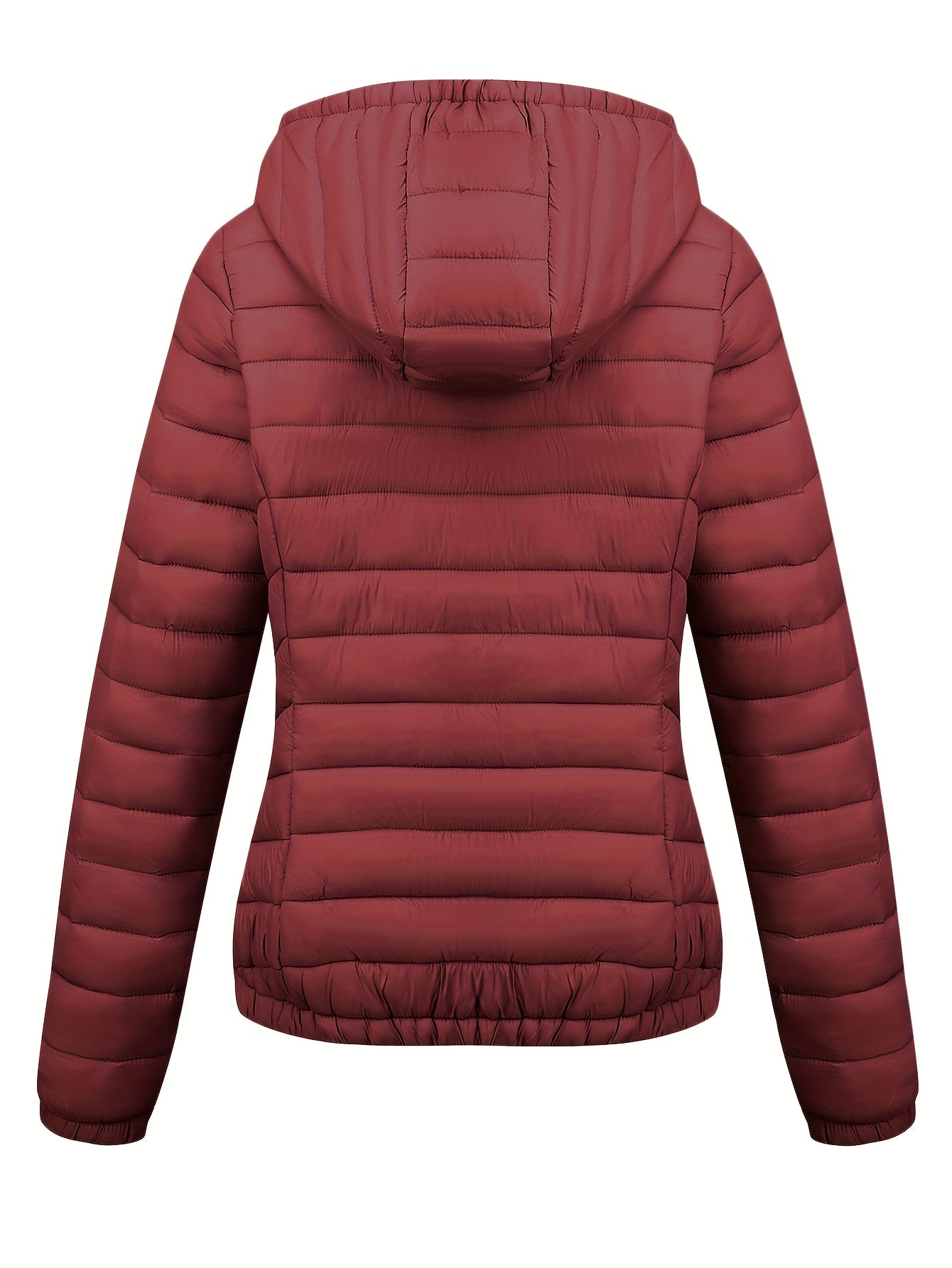 Կանացի թեթև, սև, գլխարկով ձմեռային բաճկոն՝ գրպաններով - Էլեգանտ երկար թևքերով վերնազգեստ, նեյլոնե նյութ, կայծակաճարմանդով դիզայն, իդեալական է առօրյա կամ ճանապարհորդության համար, ձմեռային վերարկուներ