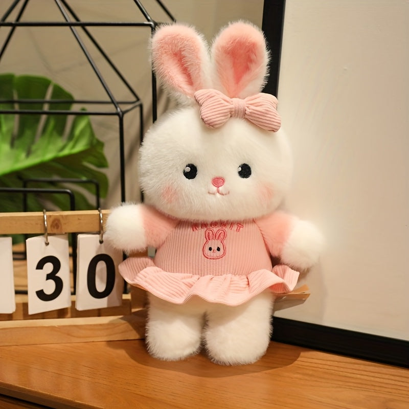 28cm/11.02in Rabbit Plush Colorful Rabbit Doll Cute Bunny Plush Rabbit Doll Toy Creative Cartoon Cute Rabbit Plush Doll Valentine's Day Birthday Gift Christmas Gift