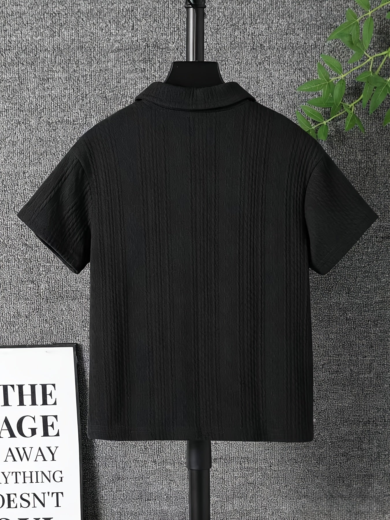 Boys' Casual Knitted Jacquard Short-Sleeve Top