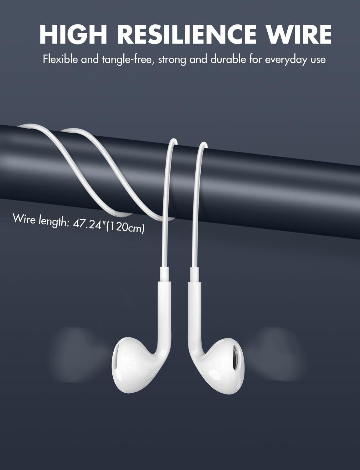 Antool Wired Earbuds,【Ultra Clear Calls & No Noise】 Headphones Earbuds Wired 3.5Mm, In-Ear Earphones with Mic, Compatible with Iphone/Ipad/Android/Laptop/Pc 【2 Pack】