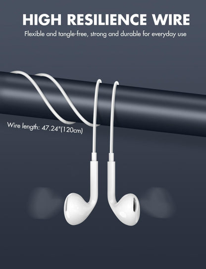 Antool Wired Earbuds,【Ultra Clear Calls & No Noise】 Headphones Earbuds Wired 3.5Mm, In-Ear Earphones with Mic, Compatible with Iphone/Ipad/Android/Laptop/Pc 【2 Pack】