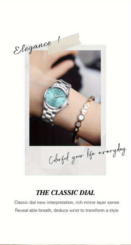 CHRONOS Women'S Fashionable Casual Quartz Watch Features a Stainless Steel Strap, Perfect for Business Elegance And Sophistication. This Exquisite And Compact Outdoor Sports Watch Is Ideal for Daily Wear And Outings, Making I